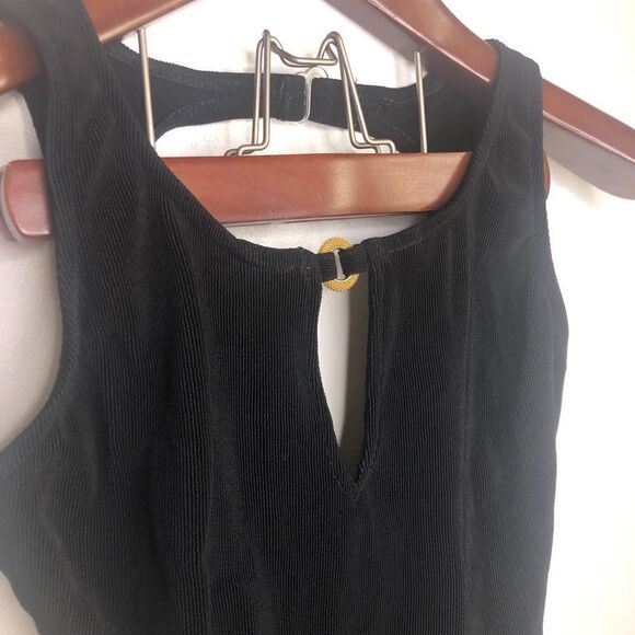 Athena Vintage Ruched Ribbed Low Back Keyhole Swimsuit 6 Crinkle Swim One Piece‎ - Picture 2 of 7